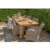 2m Reclaimed Teak Open Slatted Dining Table with 6 Donna Armchairs  - 1