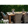 2m Reclaimed Teak Open Slatted Dining Table with 6 Donna Armchairs  - 2