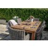 2m Reclaimed Teak Open Slatted Dining Table with 6 Donna Armchairs  - 5