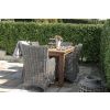 2m Reclaimed Teak Open Slatted Dining Table with 6 Donna Armchairs  - 6