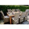 2m Reclaimed Teak Outdoor Open Slatted Table with 8 Latifa Chairs  - 8