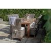 2m Reclaimed Teak Outdoor Open Slatted Table with 8 Latifa Chairs  - 0