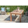 2m Reclaimed Teak Outdoor Open Slatted Table with 2 Backless Benches  - 8