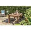 2m Reclaimed Teak Outdoor Open Slatted Table with 2 Backless Benches  - 9