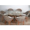 1.5m x 1.2m Reclaimed Teak Root Oval Dining Table with 4 Scandi Chairs - 2