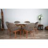 1.5m x 1.2m Reclaimed Teak Root Oval Dining Table with 4 Scandi Chairs - 7