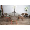 1.5m x 1.2m Reclaimed Teak Root Oval Dining Table with 4 Scandi Chairs - 5