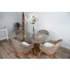 1.5m x 1.2m Reclaimed Teak Root Oval Dining Table with 4 Scandi Chairs - 0