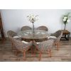 1.5m x 1.2m Reclaimed Teak Root Oval Dining Table with 4 Scandi Chairs - 4