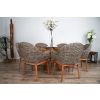 1.5m x 1.2m Reclaimed Teak Root Oval Dining Table with 4 Scandi Chairs - 9