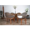 1.5m x 1.2m Reclaimed Teak Root Oval Dining Table with 4 Scandi Chairs - 10