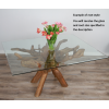 1.8m Reclaimed Teak Root Rectangular Dining Table with 6 Latifa Chairs - 1