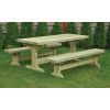 Farmhouse Garden Table and Bench Set - 0