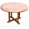 1.2m Teak Circular Pedestal Table with 4 Kiffa Folding Chairs  - 2