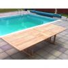 1.2m x 2.4m-3.2m Teak Rectangular Double Extending Table with 12 Marley Chairs - 1