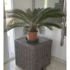 60cm Natural Wicker Glass Topped Coffee Table - 4