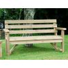 Swedish Redwood Rustic Bench with Removable Drinks Table - 1