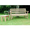 Swedish Redwood Rustic Bench - 2