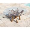 1.5m Reclaimed Teak Root Garden Dining Table with 4 Latifa Dining Chairs - 10