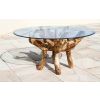 1.5m Reclaimed Teak Root Circular Garden Table with 6 Marley Chairs - With or Without Arms - 6