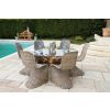 1.5m Reclaimed Teak Root Garden Dining Table with 6 Stackable Zorro Chairs - 12