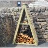 Hustyns Triangle Log Store with Shelf - 2 Sizes - 0