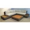 Zuri Natural Wicker and Teak Corner Sofa - 0