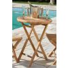 60cm Teak Circular Folding Table  - 0