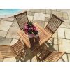 70cm Teak Square Folding Table with 4 Classic Folding Chairs / Armchairs - 7