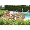 1m Teak Circular Folding Table with 4 Marley Chairs - 1