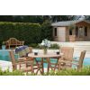 1m Teak Circular Folding Table with 4 Marley Chairs - 2