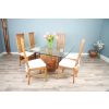1.4m Reclaimed Teak Root Square Block Dining Table With 6 Vikka Chairs  - 0