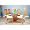1.4m Square Teak Root Block Dining Table with 6 Santos Chairs - 0