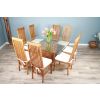 1.4m Reclaimed Teak Root Square Block Dining Table With 6 Vikka Chairs  - 1