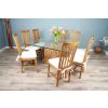 1.4m Square Teak Root Block Dining Table with 6 Santos Chairs - 1