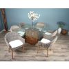 1.4m Reclaimed Teak Root Square Block Dining Table with 6 Scandi Armchairs  - 4