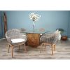 1.4m Reclaimed Teak Root Square Block Dining Table with 6 Scandi Armchairs  - 5
