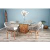 1.4m Reclaimed Teak Root Square Block Dining Table with 6 Scandi Armchairs  - 8