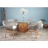 1.4m Reclaimed Teak Root Square Block Dining Table with 6 Scandi Armchairs  - 9