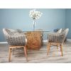 1.4m Reclaimed Teak Root Square Block Dining Table with 6 Scandi Armchairs  - 3