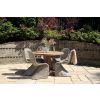 1.3m Reclaimed Teak Character Garden Table with 6 Stackable Zorro Chairs - 0