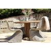 1.3m Reclaimed Teak Character Garden Table with 6 Stackable Zorro Chairs - 1