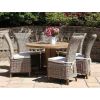 1.3m Reclaimed Teak Character Garden Table with 6 Latifa Chairs - 0