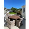 1.5m Reclaimed Teak Outdoor Open Slatted Dartmouth Table with 6 Donna Armchairs - 8