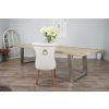 3m Industrial Chic Cubex Dining Table with Stainless Steel Legs & 10 Windsor Ring Back Chairs - 18