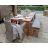3m Reclaimed Teak Outdoor Open Slatted Table with 2 Backless Benches & 2 Donna Armchairs - 0