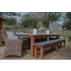 3m Reclaimed Teak Outdoor Open Slatted Table with 1 Backless Bench & 6 Donna Armchairs - 1