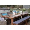 3m Reclaimed Teak Outdoor Open Slatted Table with 1 Backless Bench & 6 Donna Armchairs - 3
