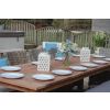 3m Reclaimed Teak Outdoor Open Slatted Table with 1 Backless Bench & 6 Donna Armchairs - 4