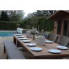 3m Reclaimed Teak Outdoor Open Slatted Table with 1 Backless Bench & 6 Donna Armchairs - 5